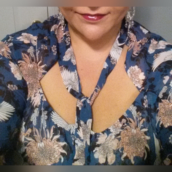 Michel Studio Sheer Print Blouse - Picture 12 of 12